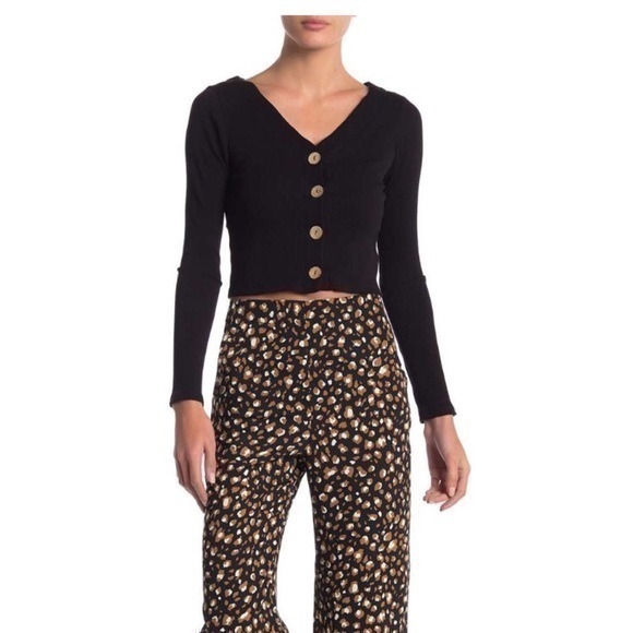Vici Sweaters - Black button-down cardigan
